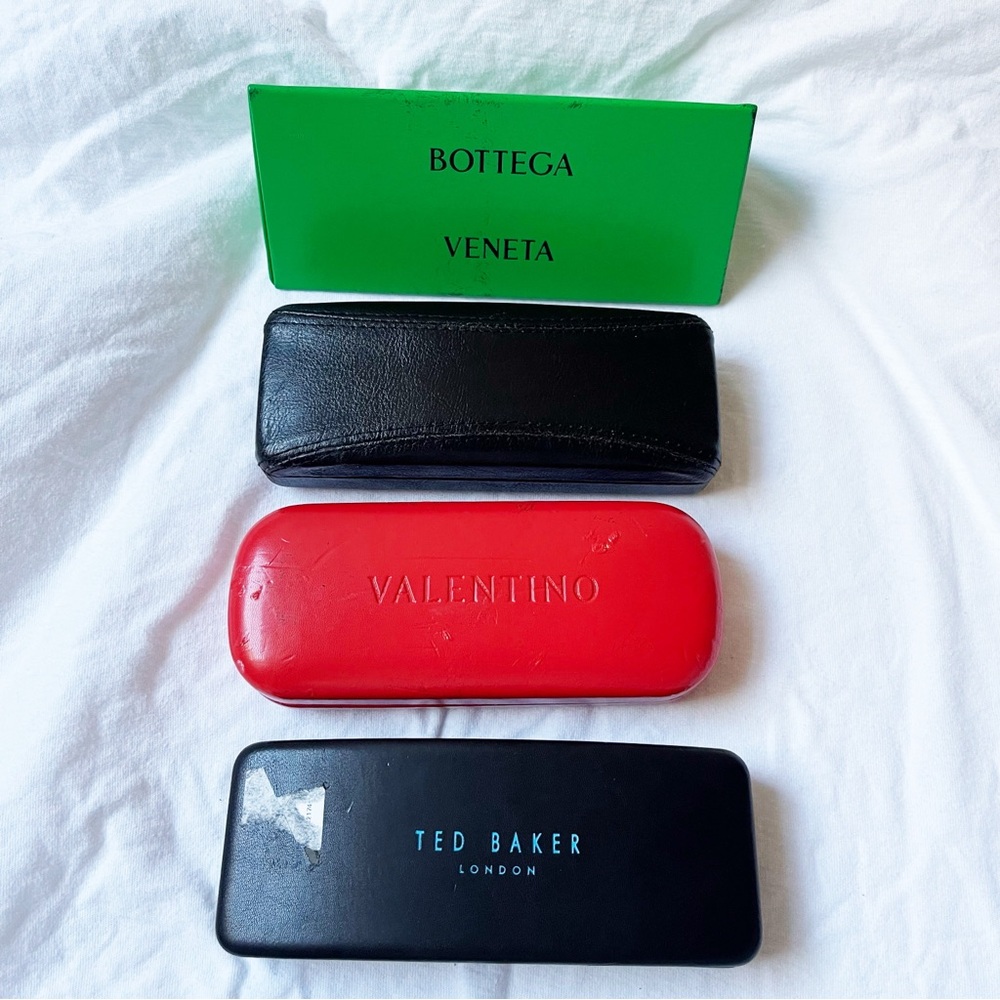Lux Designer Sunglasses Cases Lot Bundle Bottega Veneta Ted Baker Valentino Flaw